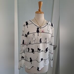 Cat print top (S)